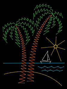 Palm trees pattern added at String Art Fun website